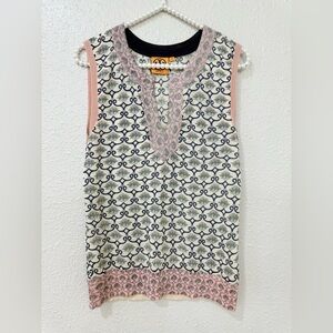 TORY BURCH Shirt Womens Medium Wool Sleeveless Top